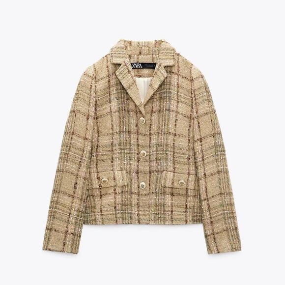 Zara Jackets & Blazers - Zara Tweed Textured Button Front Blazer Jacket Small Academia Quiet Luxury